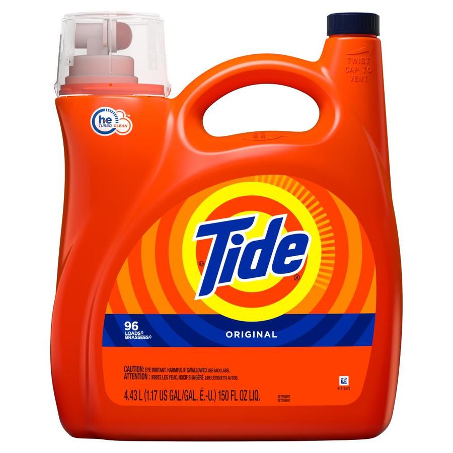 Tide HE Turbo Clean Liquid Laundry Detergent, Original, 96 Loads 150 Fl Oz