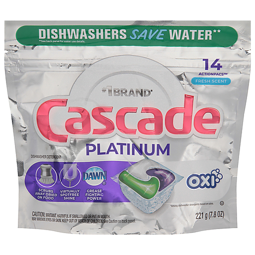 Cascade Dishwasher Detergent, Fresh Scent, Oxi 7.8 Oz