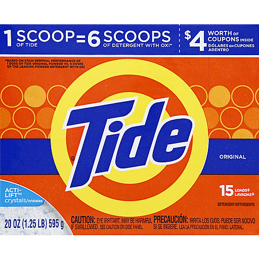 Tide Powder Laundry Detergent, Original Scent, 20oz Box