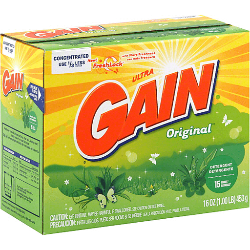 Gain Powder Laundry Detergent For Regular And HE Washers, Original Scent, 16 Ounces 15 Loads