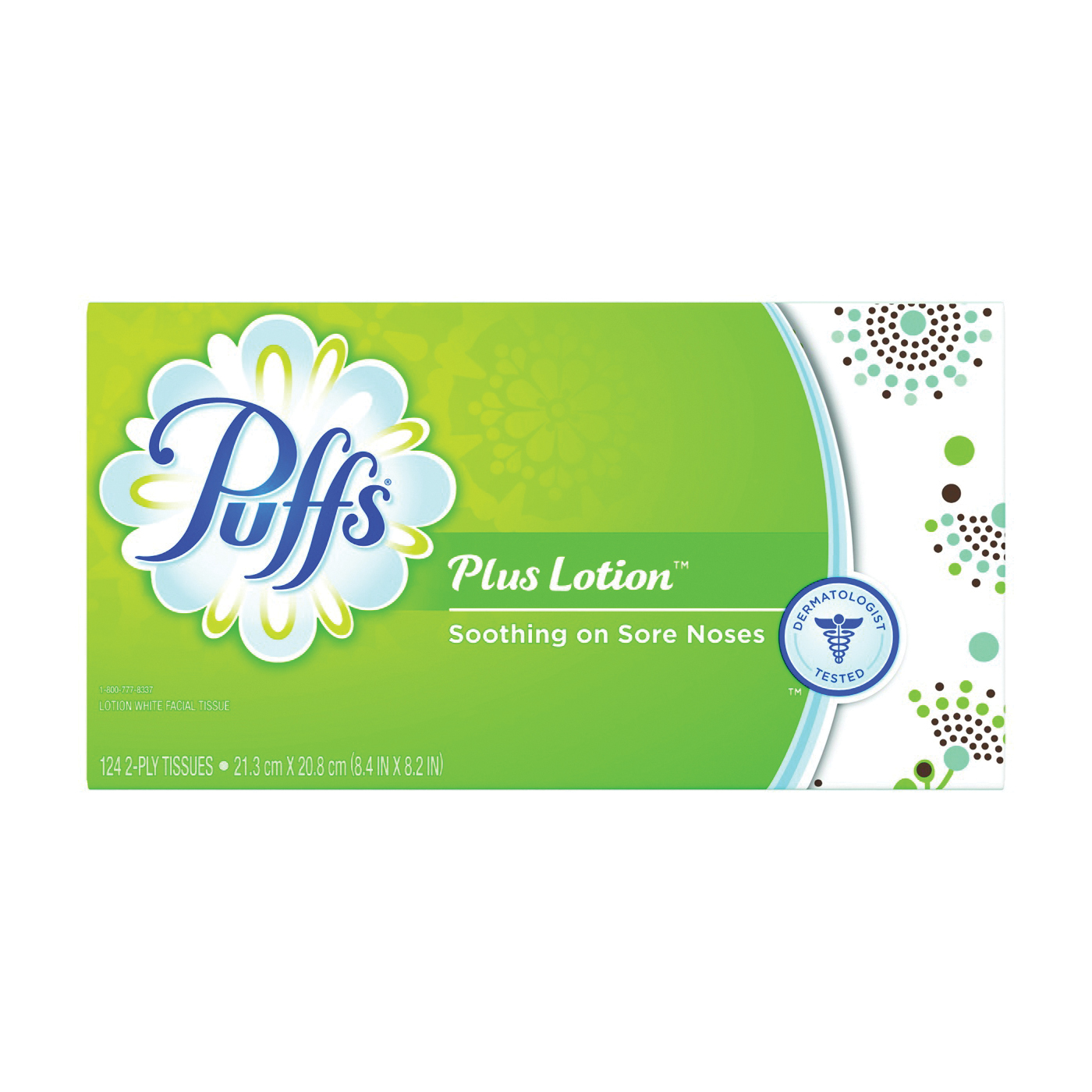 Puffs Plus Lotion Facial Tissues, 1 Family Box, 124 Tissues Per Box
