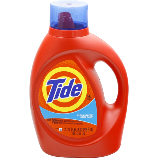 Tide Liquid Laundry Detergent, Clean Breeze, 64 Loads, 92 Fl Oz
