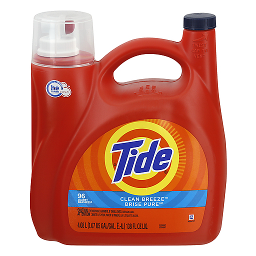 Tide Liquid Laundry Detergent, Clean Breeze, 96 Loads 138 Fl Oz