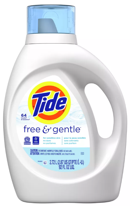Tide Free & Gentle Liquid Laundry Detergent, 64 Loads 92 Fl Oz