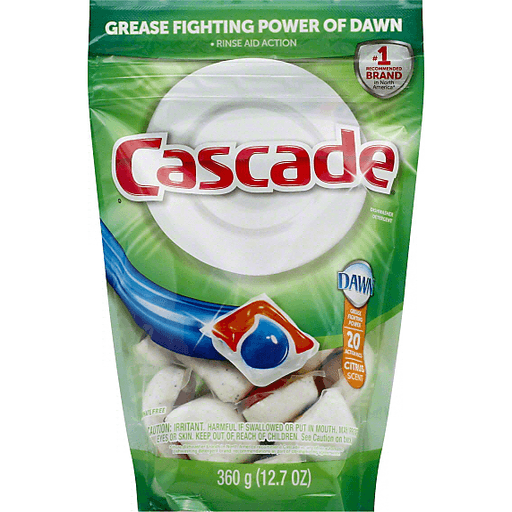 Cascade Dishwasher Detergent, Action Pacs, Citrus Scent
