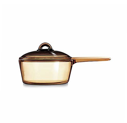 Vitro Blooming Heat-resistant Glass Cooking Saucepan Pot 1.5L