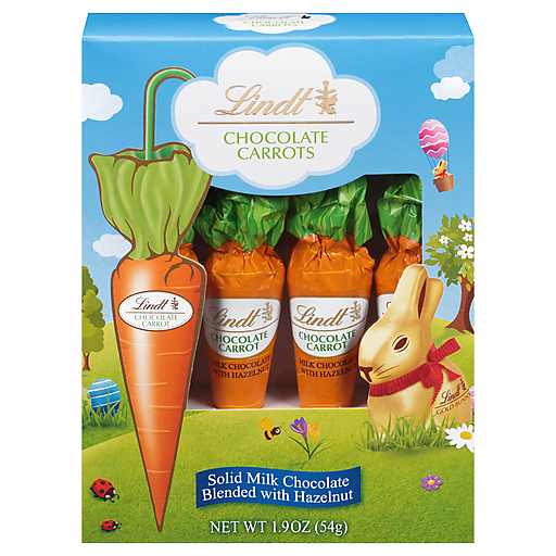 Lindt Milk Chocolate Foiled Carrots 4 Pc 1.9 Oz Box