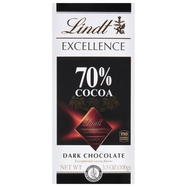 Lindt Excellence 70% Cocoa Smooth Dark Chocolate Bar, 3.5 Oz
