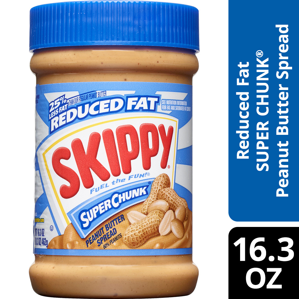 Skippy Peanut Butter Spread, Reduced Fat, Super Chunk 16.3 Oz