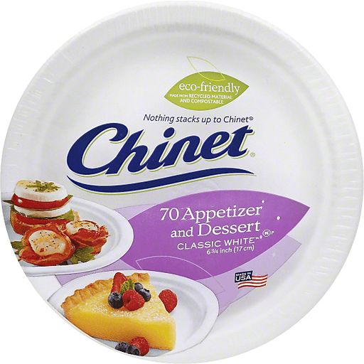 Chinet Classic Dessert 6.75 Inch Plates