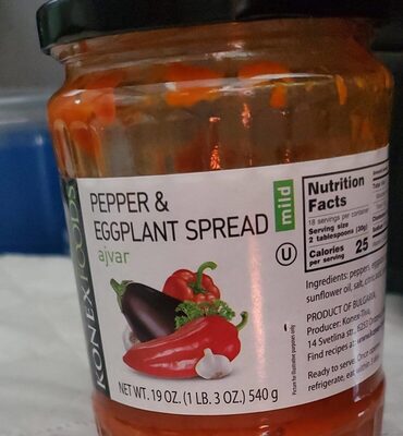 The Open Food Repo Konex Foods, Pepper Eggplant Spread, Mild