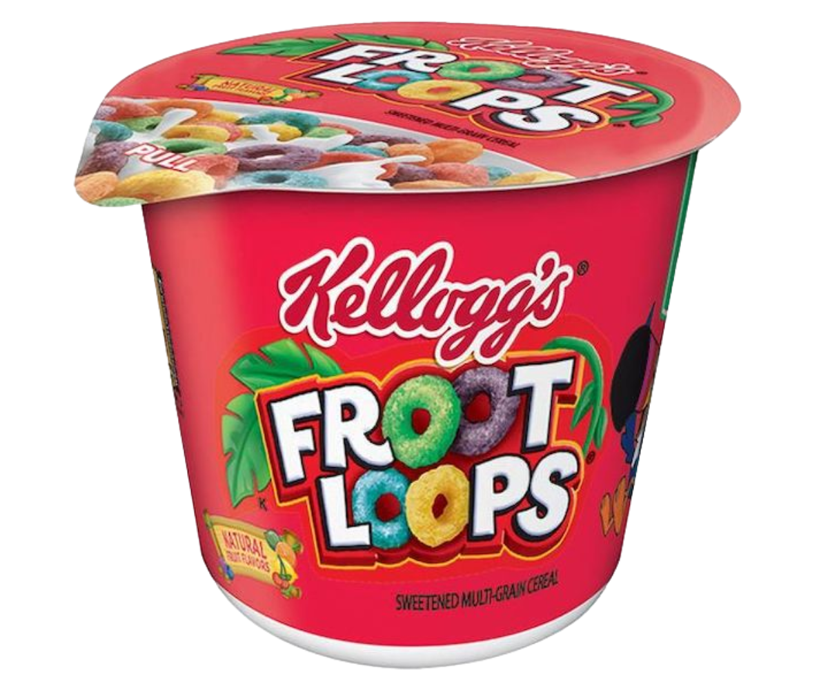Froot Loops Kellogg S Original Cold Breakfast Cereal Single Serve 1.5 Oz Cup