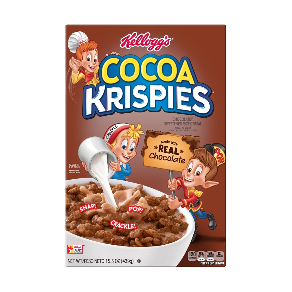 Cocoa Krispies Kellogg’s Breakfast Cereal, Made With Real Chocolate, 15.5 Oz Box