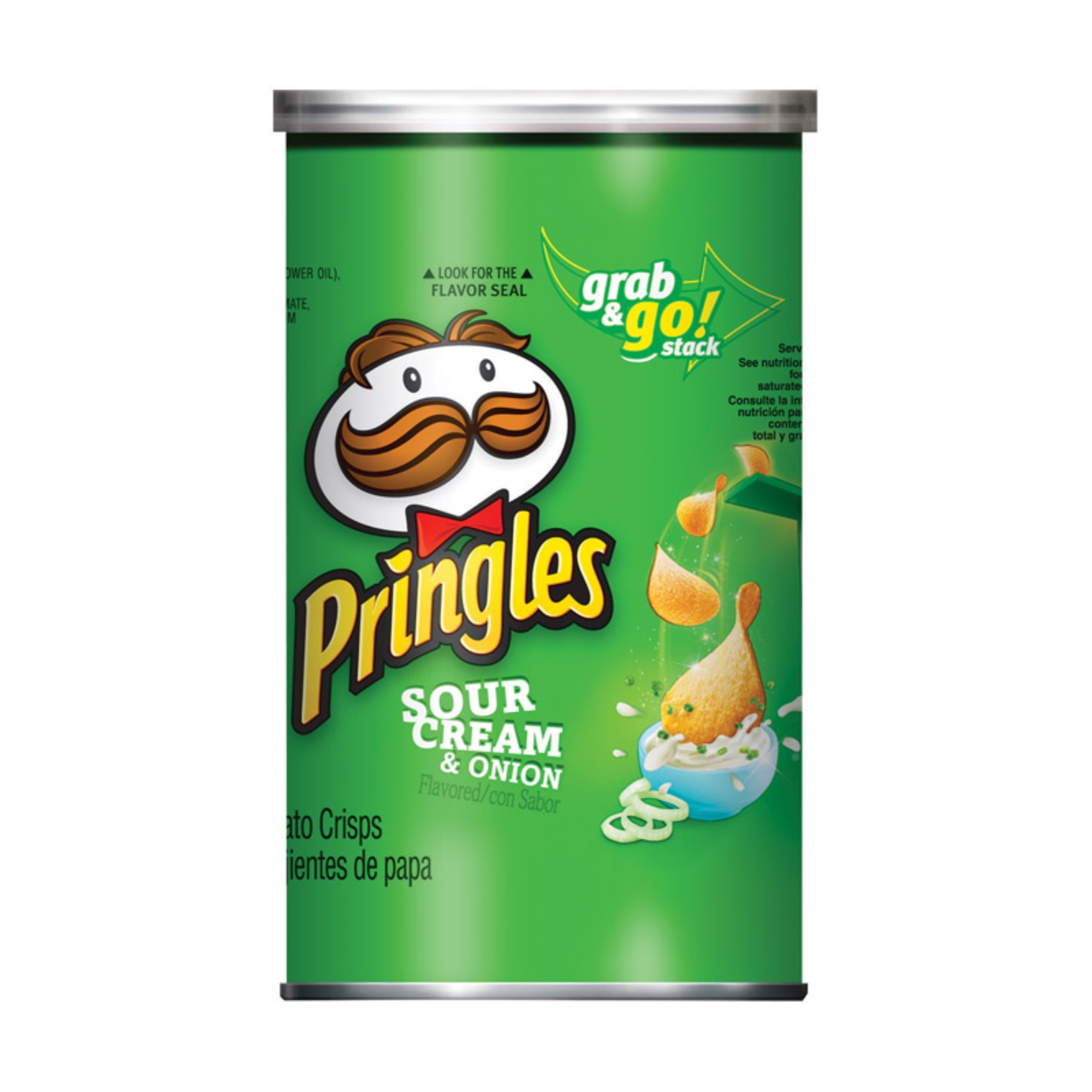 Pringles Potato Crisps Chips, Sour Cream And Onion, 1.4 Oz