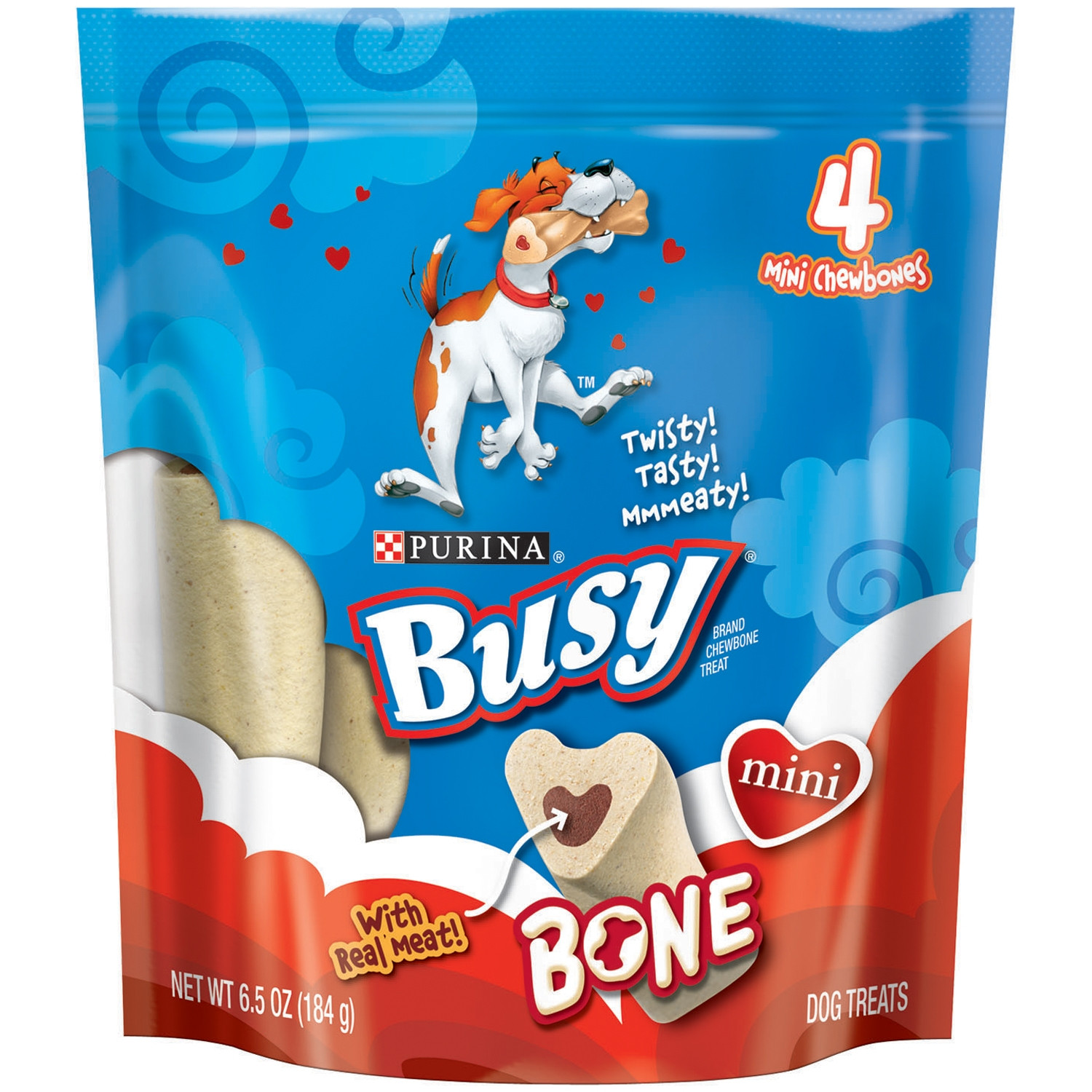 Busy 4 Pack Small Mini Bone Dog Treats 6.5 Oz