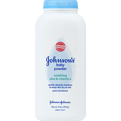 Johnson's Baby Powder Pure Cornstarch With Aloe & Vitamin E 9oz