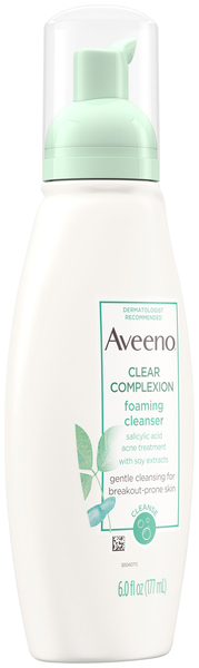Aveeno Foaming Cleanser, Clear Complexion, Cleanse 6 Fl Oz