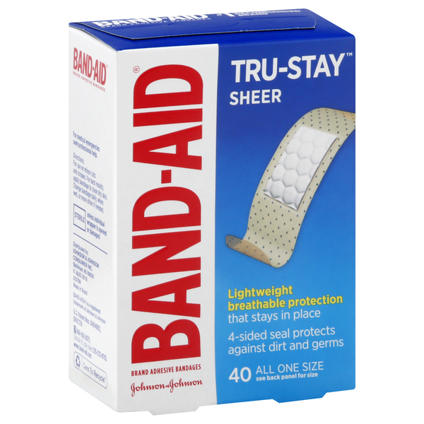 Band Aid Sheer Strips Adhesive Bandages, All One Size