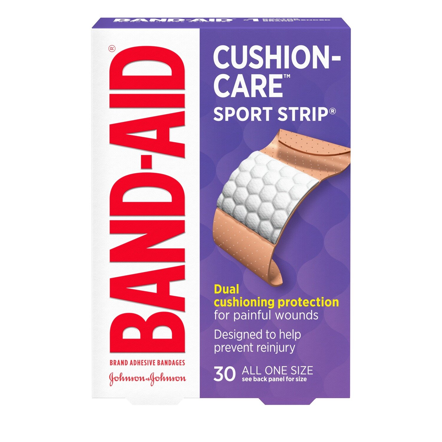 Band Aid Brand Sport Strip Extra Wide All One Size Adhesive Bandages 30 Ct Box