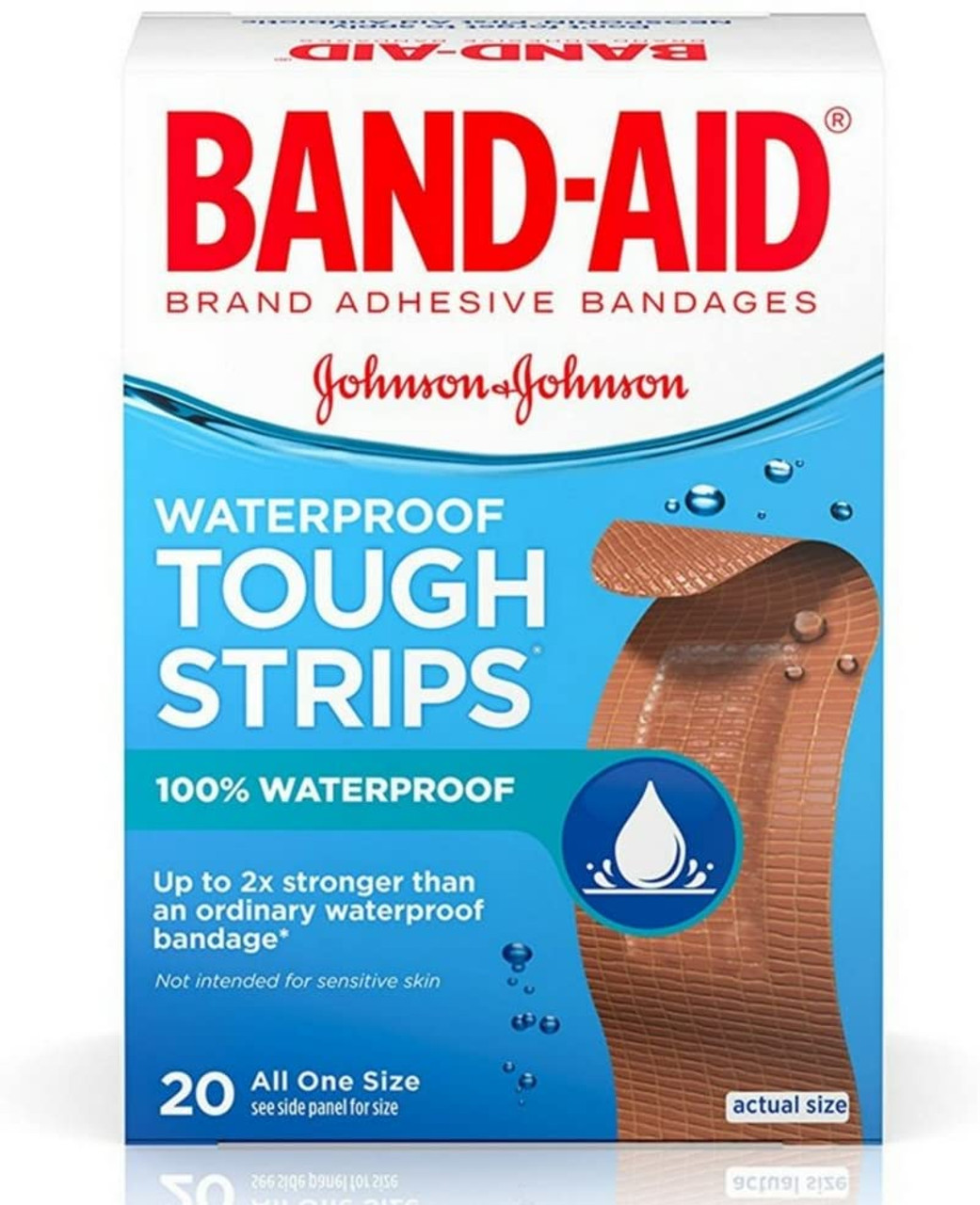 Band-Aid Brand Bandages, Water Block, Tough Strips, All One Size