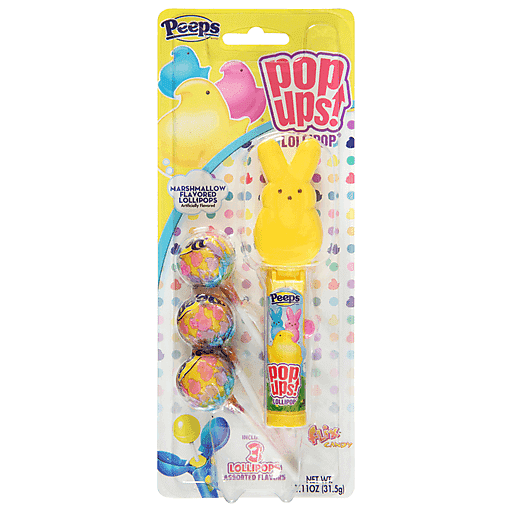 Peeps Lollipops, Marshmallow Flavored, Pop Ups 1.11 Oz