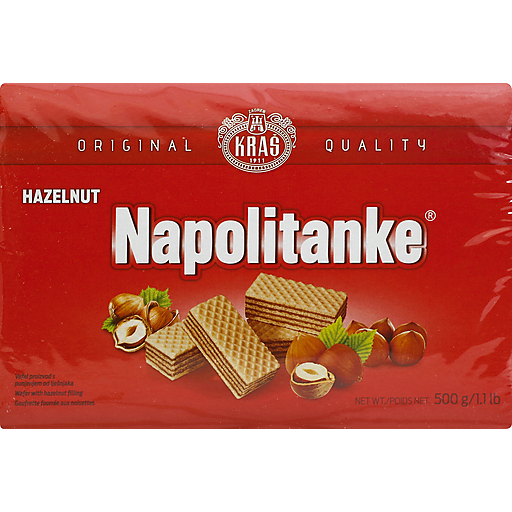 Kras Napolitanke Hazelnut Wafers Box, 1.1 Lb