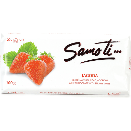 Zvecevo Samo Ti Strawberry Chocolate Bar 100g