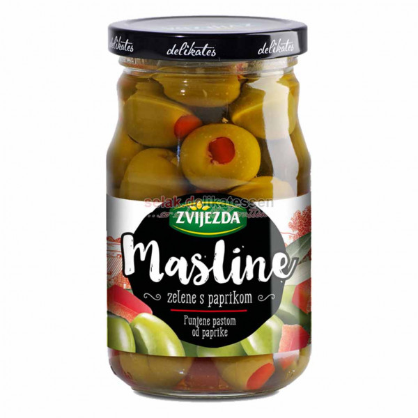 Zvijezda Grüne Oliven Mit Paprikafüllung 350g