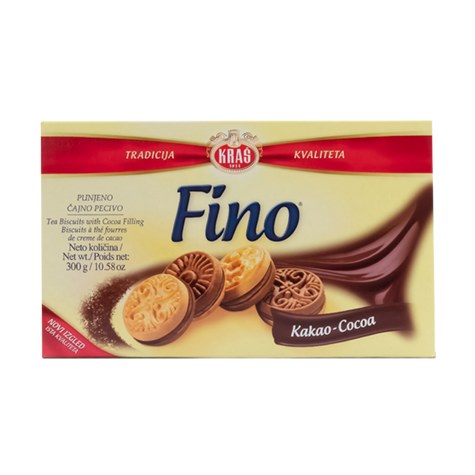 Kras Tea Biscuits With Cocoa Filling, Fino Kakao-Cocoa, 10.58 Oz