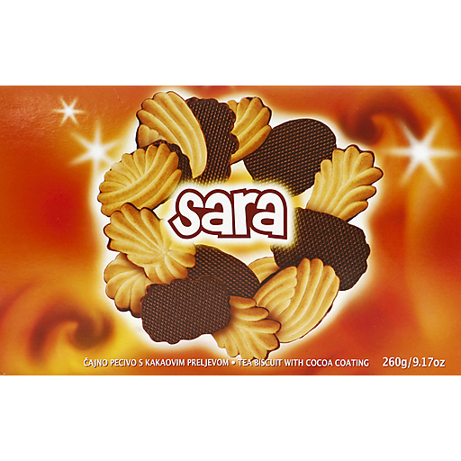 Sara Tea Biscuit, With Cocoa Coating 9.17 Oz