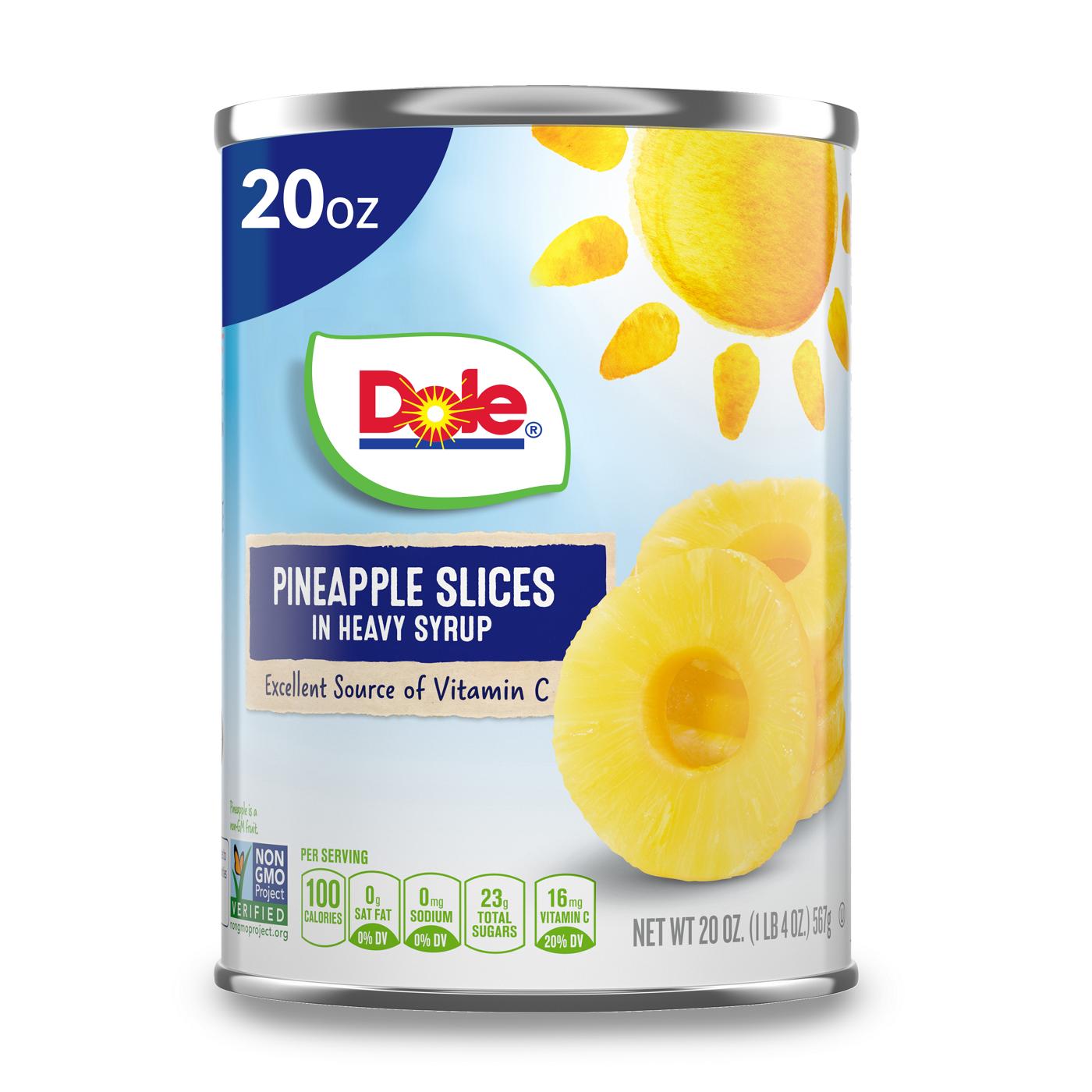 Dole Pineapple Slices In Heavy Syrup 20 Oz