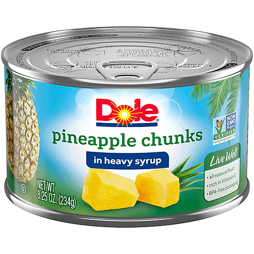 Dole Pineapple Chunks In Heavy Syrup 8.25 Oz. Can