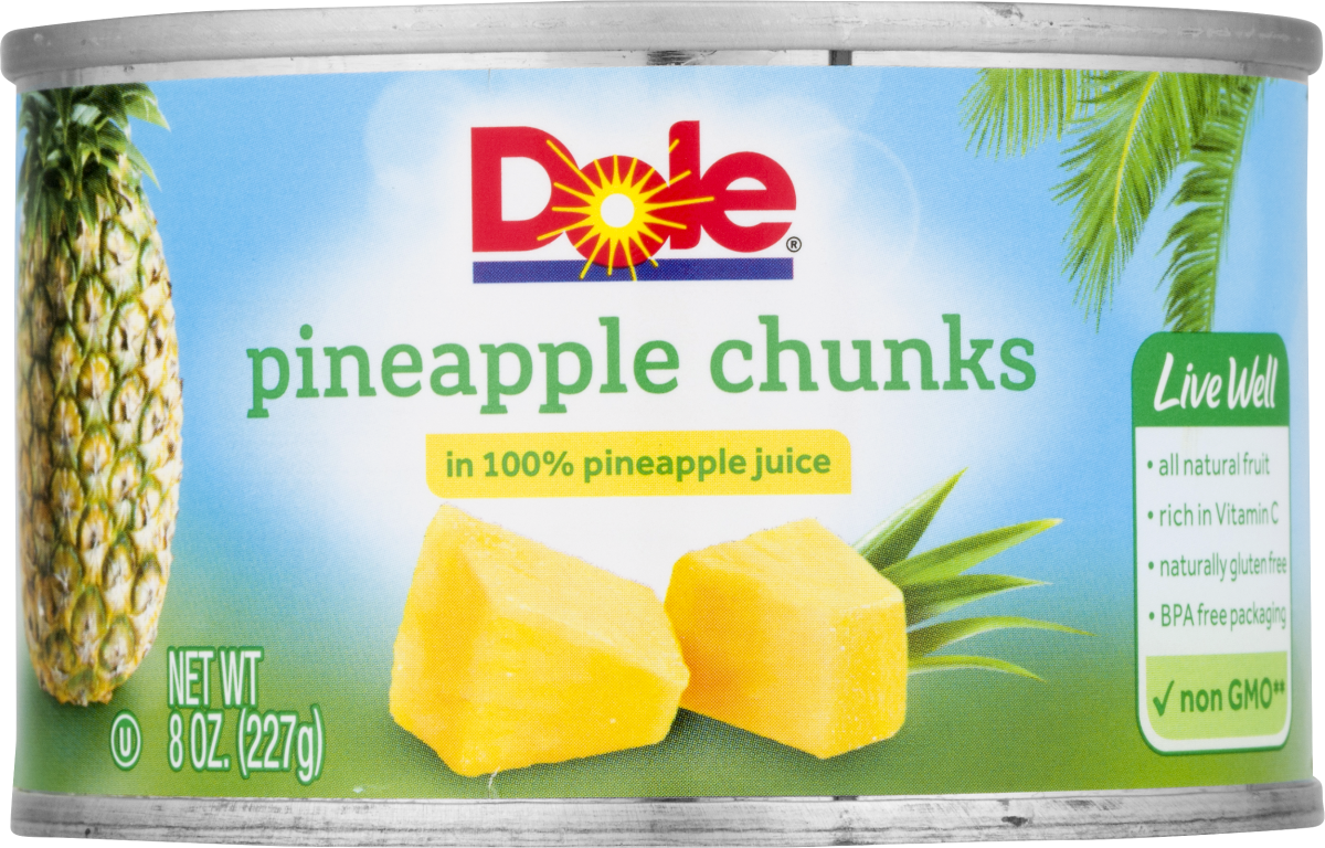 Dole Pineapple, In 100% Pineapple Juice, Chunks