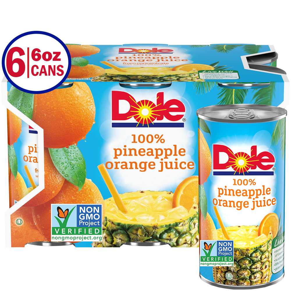 Dole Pineapple/Orange Juice - 6pk/6 Fl Oz Cans