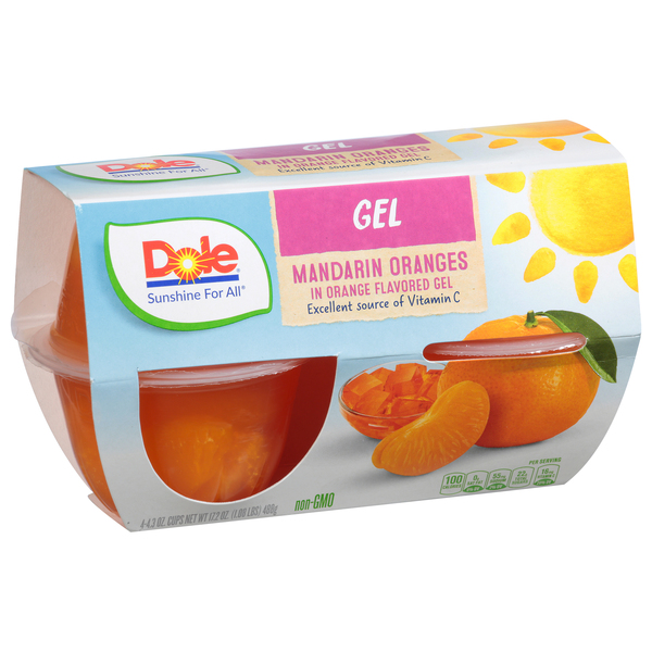 Dole Fruit Bowls Mandarins In Orange Gel, 4 Cups
