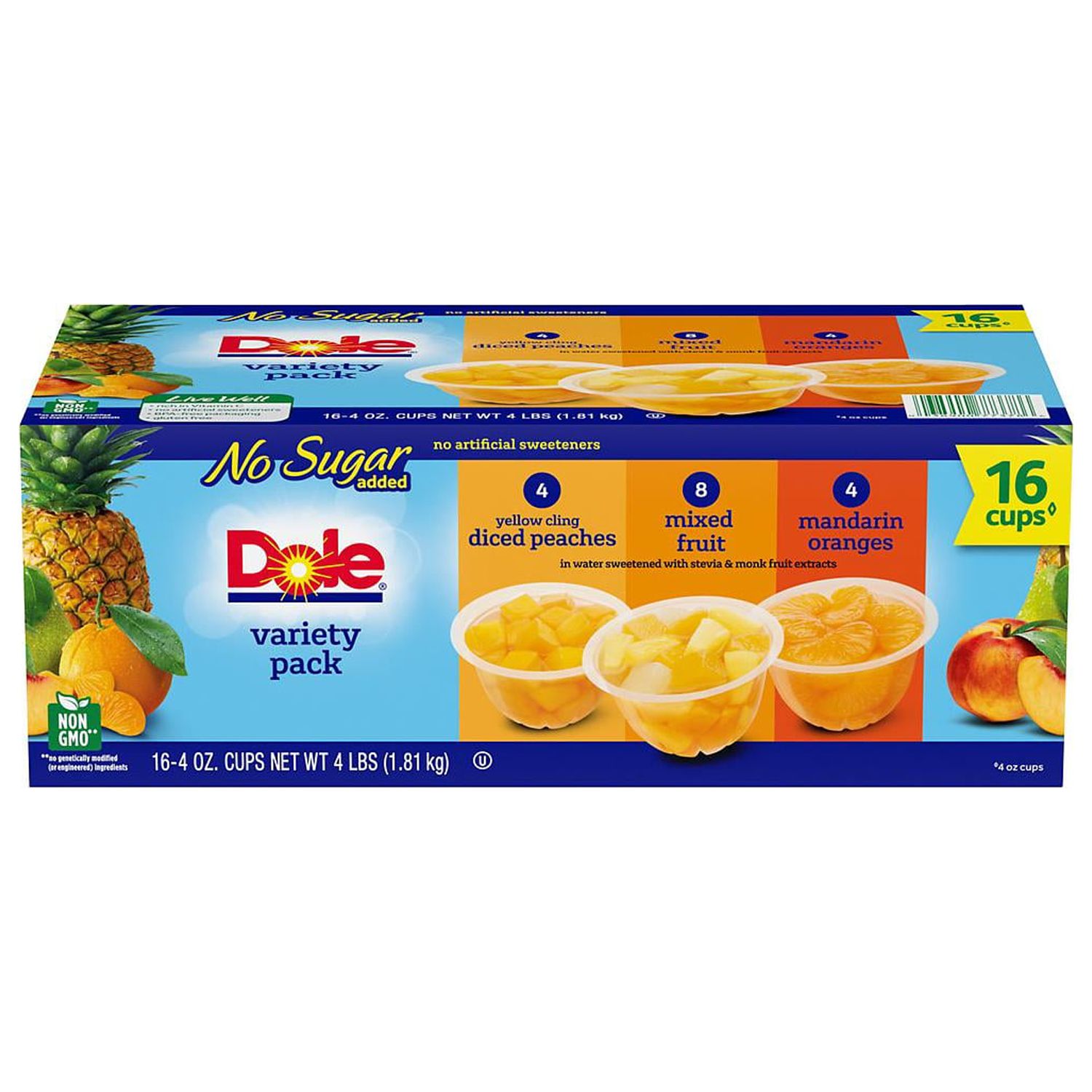 Dole No Sugar Added Mixed Fruit Variety Pack 4oz