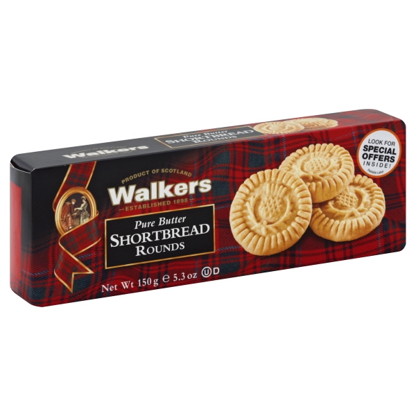 Walker's Pure Butter Shortbread Rounds Cookies - Case Of 12