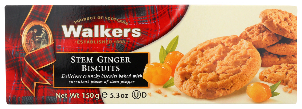 Walkers Shortbread Cookies Stem Ginger Biscuits 150 G