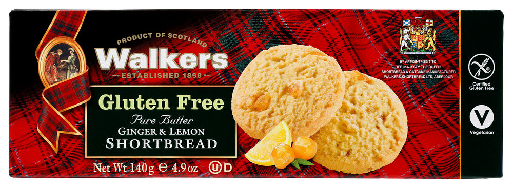 Walkers Gluten Free Pure Butter Ginger & Lemon Shortbread