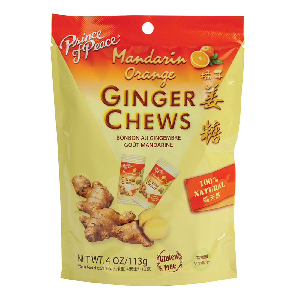 Prince Of Peace 100% Natural Mandarin Orange Ginger Chews 4 Oz