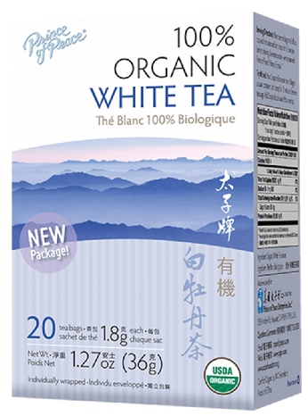 Prince Of Peace 100% Organic Premium Peony White Tea - 20 Bags