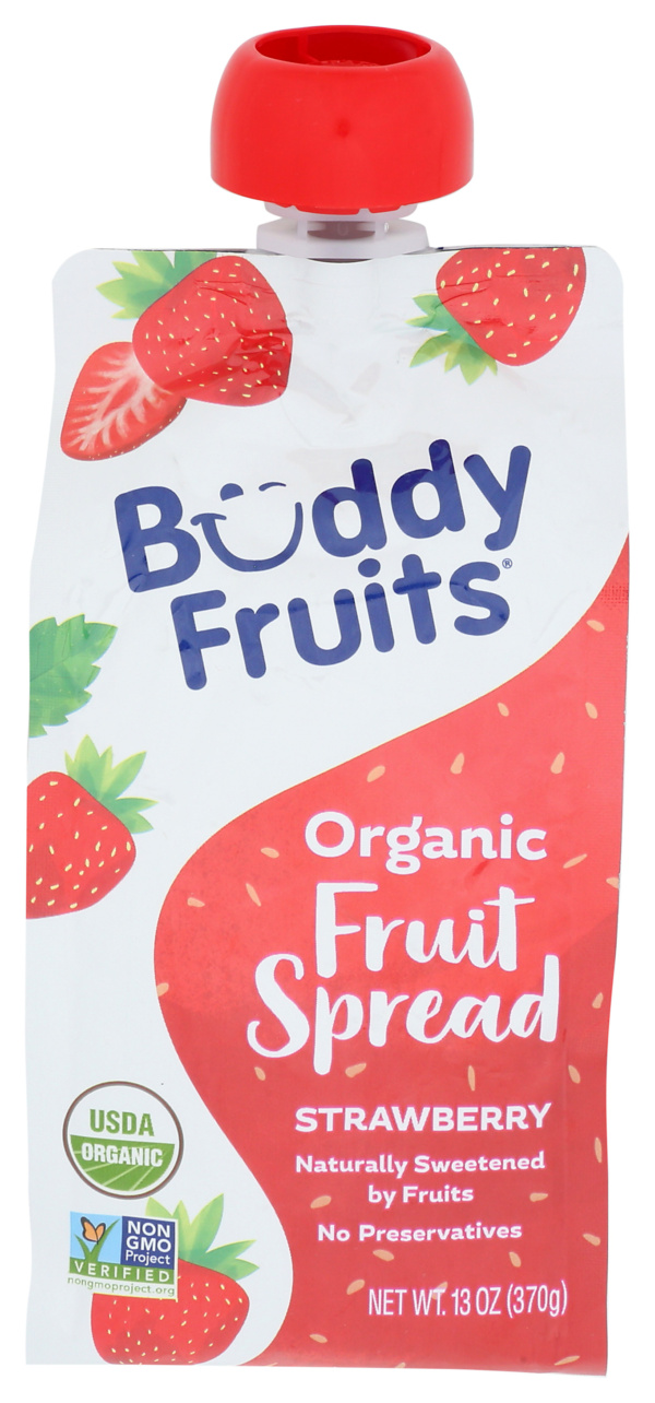 Buddy Fruits Fruit Spread, Strawberry, Organic 13 Oz