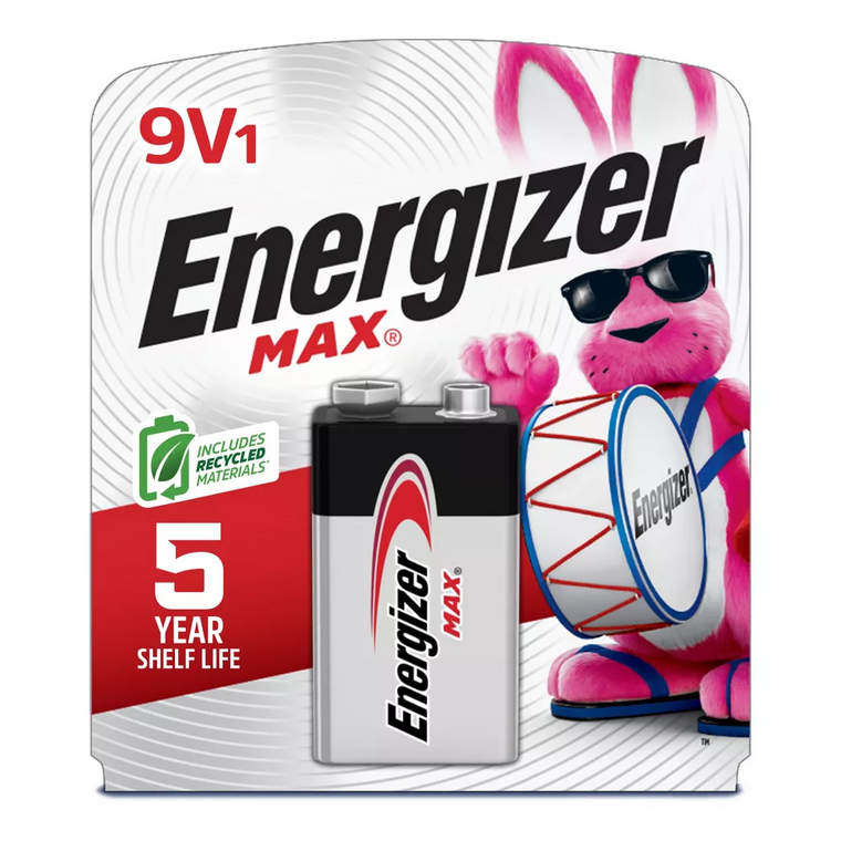 Energizer Max 9 V Battery (1 Pack), 9 Volt Alkaline Batteries