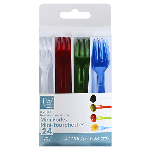 TrendWare Forks Mini 6/24ct Assorted Translucent