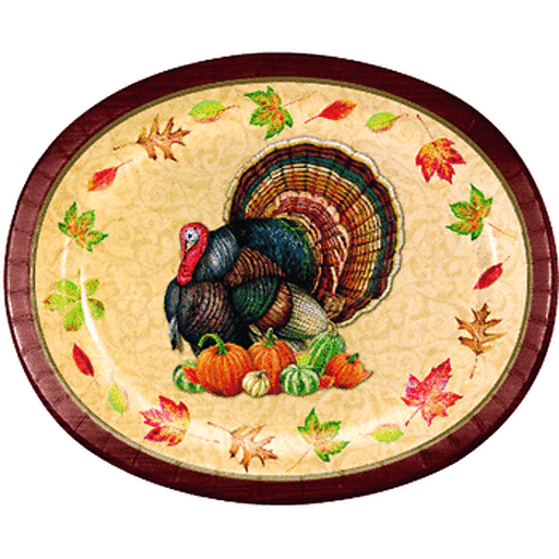 Creative Converting Oval Platter Harvest Turkey