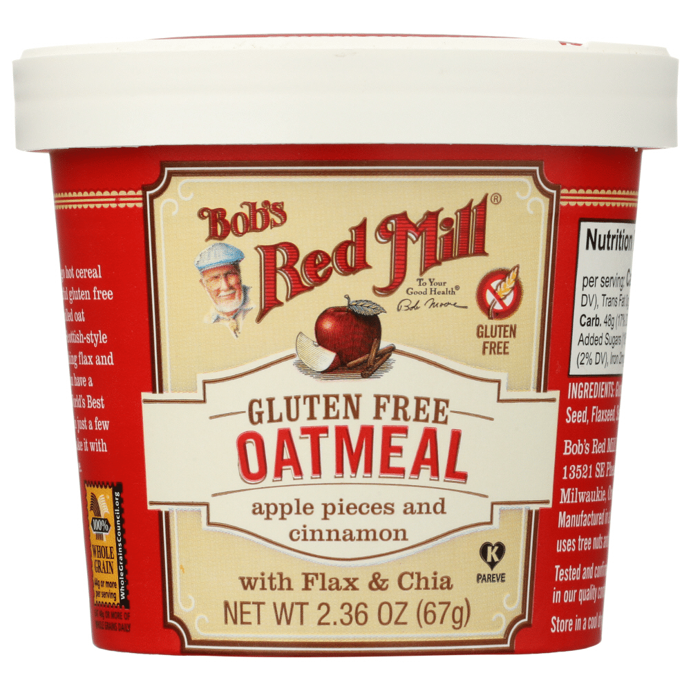 Bob's Red Mill Apple Pieces And Cinnamon Gluten Free Oatmeal Cup, 2.36 Oz