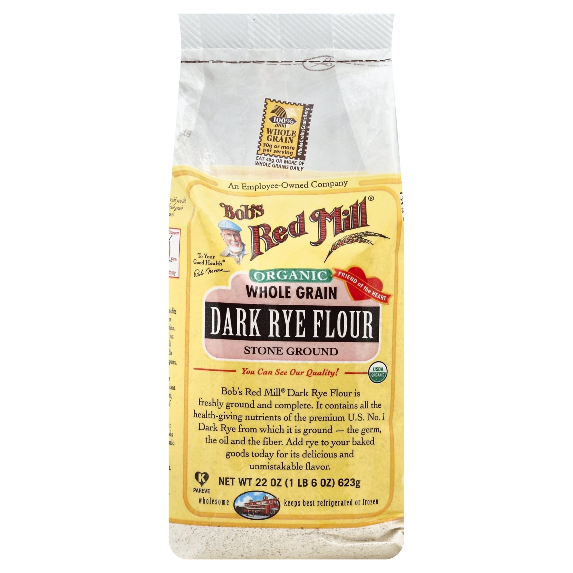 Bob's Red Mill Organic Whole Grain Dark Rye Flour Stone Ground