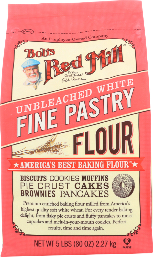 Bob's Red Mill Unbleached White Fine Pastry Flour - 5 Lb - Case Of 4
