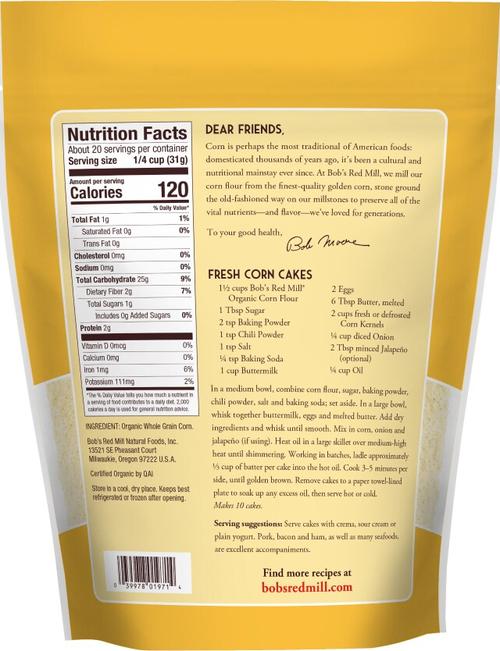 Bob's Red Mill Organic Whole Grain Stone Ground Corn Flour