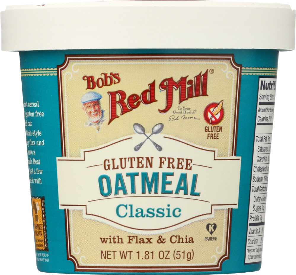 Bob's Red Mill Gluten Free Oatmeal Cup Classic With Flax & Chia